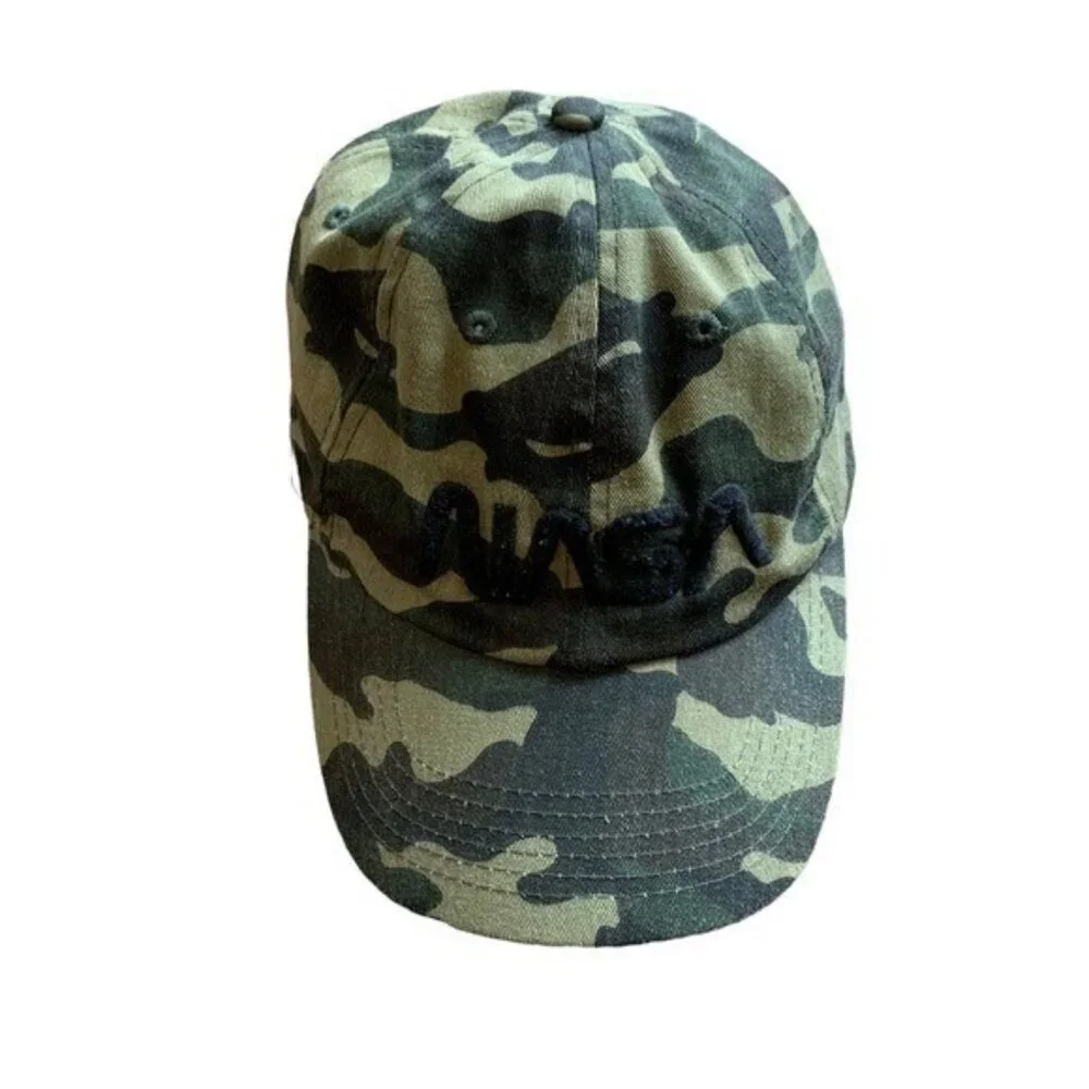 NASA Camo Hat One Size Green NEW Military Space Logo Streetwear Y2K‎